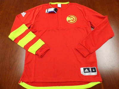 ADIDAS NBA AUTHENTIC ATLANTA HAWKS BLACK L/S SHOOTING SHIRT JERSEY SIZE M - Image 1 of 4