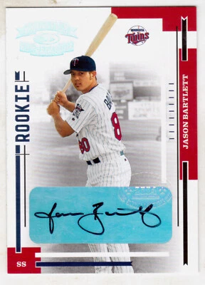 2004 DONRUSS THROWBACK THREADS #241 JASON BARTLETT ROOKIE AUTOGRAPH #18/25 - Image 1 of 2