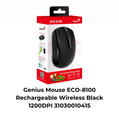Genius Mouse ECO-8100 Rechargeable Wireless Black 1200DPI 31030010415 - Image 1 of 2