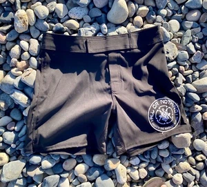 NEW-(Black)USA MADE MMA SHORTS Grappling Shorts CROSS TRAINING SHORTS   - Picture 1 of 11