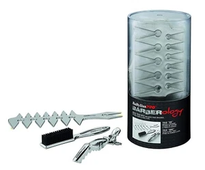 BabylissPRO Barberology Silver Trio Mix Bucket - Brushes, Styling Combs & Clips - Picture 1 of 4