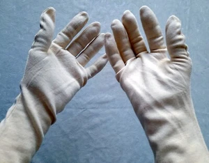 2 pares de guantes de algodón 35 cm 100% algodón beige claro - Imagen 1 de 8