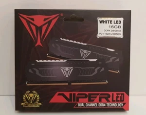 Patriot Viper 16GB (2x8GB) DDR4 RAM Memory White LED 2400MHz PVLW416G240C4K - Picture 1 of 3