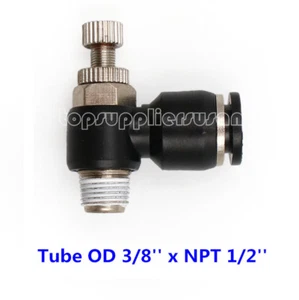 5pcs Air Flow Control Valve Tube OD 3/8'' X NPT 1/2'' Pneumatic Push In Fitting - Picture 1 of 4