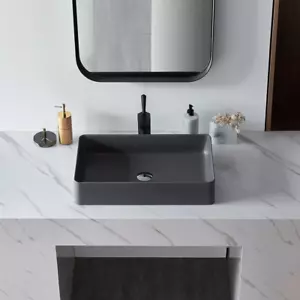 Vessel Sink Quartz Stone Bathroom Sink Modern Art Sink 25B11BQ - Picture 1 of 5
