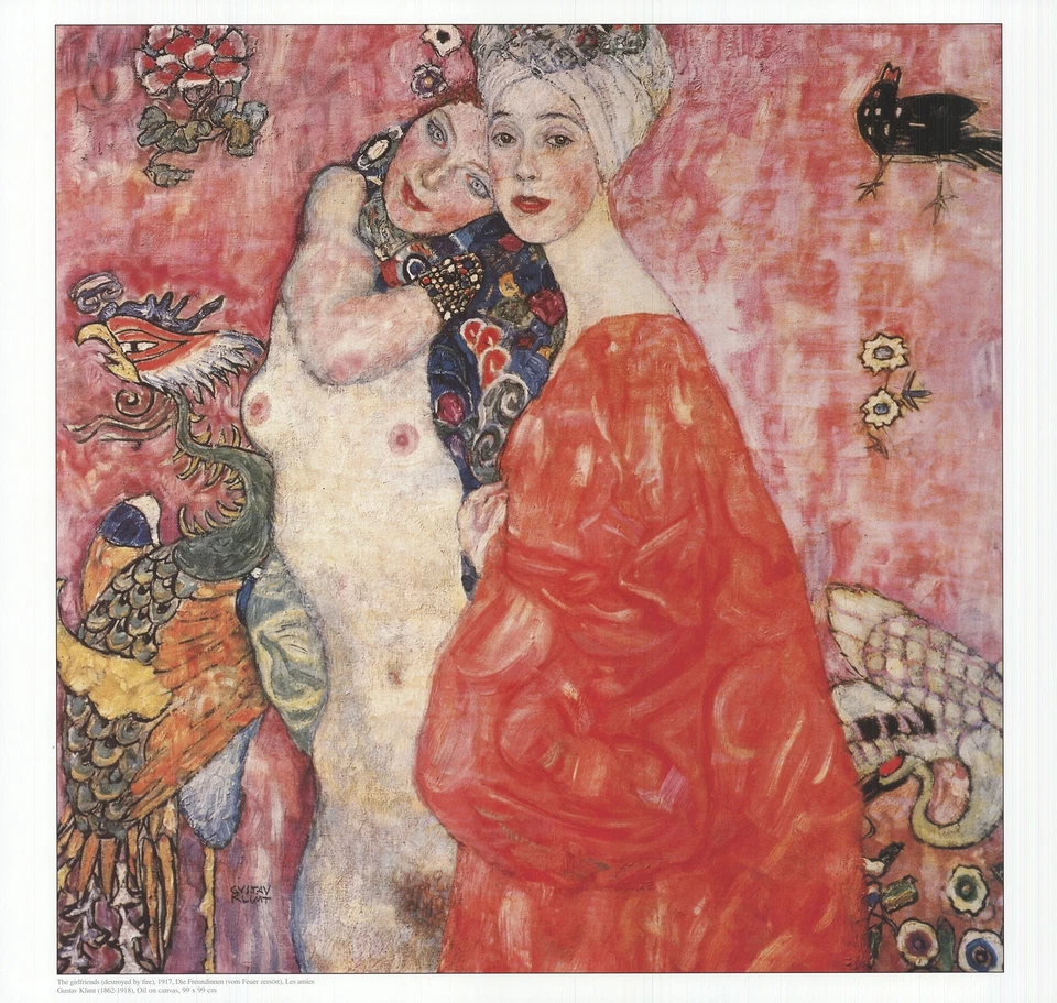 Litografía offset 2002 GUSTAV KLIMT The Girlfriends 17" x 17,75" Foto 1 de 4