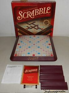 DELUXE SCRABBLE TURNTABLE BOARD TILE RACKS GUIDE SCORE PAD & TIMER ONLY GAME
