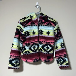 Justice Girls Fleece 1/2 Zip Size M (10). NWT! Aztec Print Pullover Jacket - Picture 1 of 7