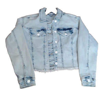 JAQUETA JEANS VENUS TAMANHO M feminina cropped jeans em lavagem ácida - Imagem 1 de 4