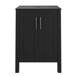ELECWISH Bathroom Single Vanity 2 Doors Storage Organizer Cabinet Modern Black - Picture 1 of 13