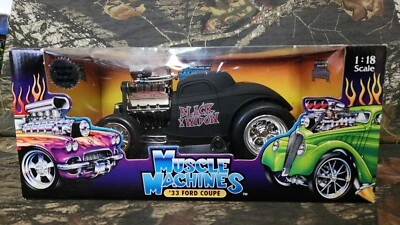 FUNLINE 1/18 1933 FORD COUPE BLACK WIDOW ROCKABILLY DIECAST HOT ROD MUSCLE Z3 - Image 1 of 4