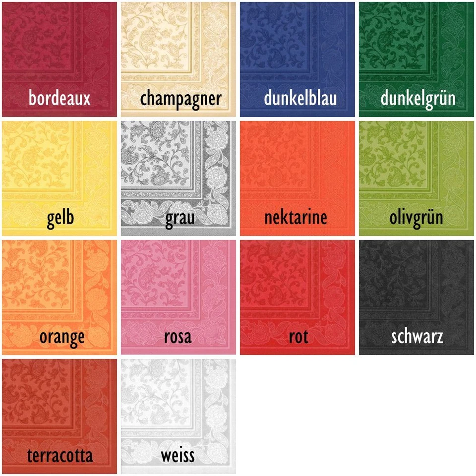 160 Servietten ROYAL 1/4-Falz 40x40 cm Ornaments Premium stoffähnlich Hochzeit - Bild 1 von 1