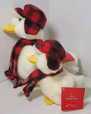 2011 梅西百货2 Aflac假日毛绒鸭子带原始标签无声音10和6 — 第 1/4 张图片