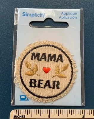 MAMA BEAR Simplicity Brand Appliqué Embroidered PATCH Mother Mom - Image 1 of 2
