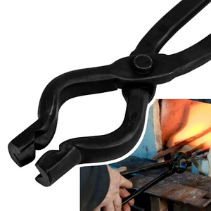 17" V-Bit Bolt Forge Tongs Blacksmith Tongs Anvil Vise Knife Making Tongs - Picture 1 of 7