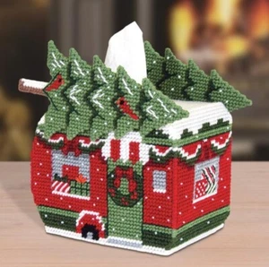 Holiday Camper - Tissue Box Cover Plastic Canvas Kit - Mary Maxim 30329 - Picture 1 of 1