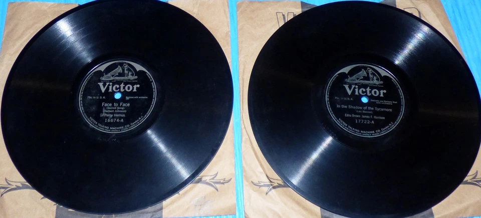 Edna Brown, James Harrison & The Trinity Choir 2XVictor 10" 78 Religious - Image 1 of 1