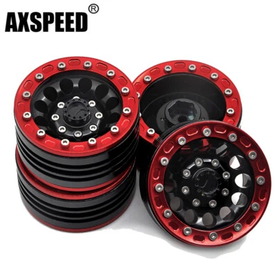 4x 1.9" Beadlock Wheel rims Metall Felgen Für Axial SCX10 90046 D90 1/10 RC Car - Bild 1 von 4