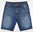Levis Jeans 569 Loose Fit High Rise Dark Wash Blue Denim Shorts Size 36 Mens