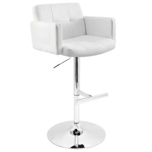 LumiSource Stout Barstool, White - BS-TW-STOUTW - Picture 1 of 1