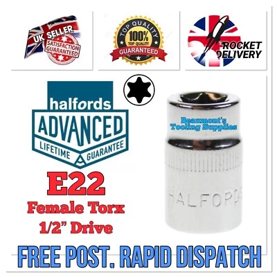 E22 E-Torx Female Torx 1/2 Socket Halfords Advanced Professional Tool *FREE POST - Image 1 of 3