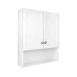 Glacier Bay Bi-View Medicine Cabinet 27.8" x 22.8" Dual Swing Pull Handle White - Picture 1 of 3