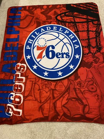 Philadelphia 76ers NBA 55”x 50” Oversized Microfleece Blanket Cover