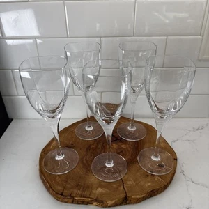 Set of 5 Mikasa Panache Crystal Wine Glasses Water Goblets Square Bowl 8 3/8” - Picture 1 of 13