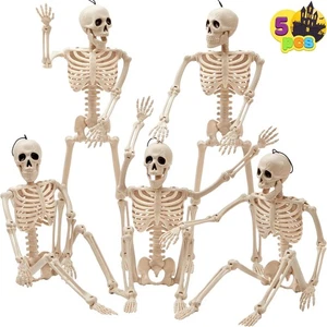 5 PEZZI Decorazione Scheletro Halloween Posabile 16 Pollici, Giunti Posabili Corpo Completo - Foto 1 di 9
