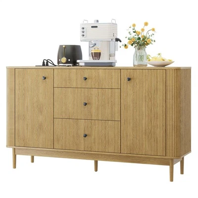 Aparador de granja armario de almacenamiento buffet armario con 3 cajones para cocina en casa Foto 1 de 4