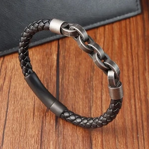 Leather Bracelet Infinity Shape Special Popular Pattern Men's Bracelet - Picture 1 of 15