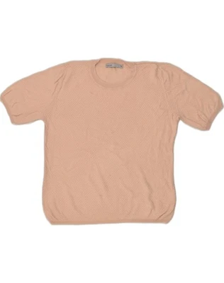 OASIS Womens Short Sleeve Blouse Top UK 14 Large Pink Cotton LE04 - Image 1 of 4