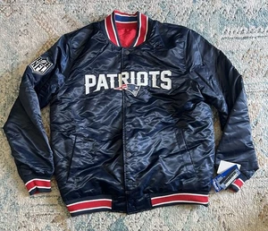 Chaqueta de bombardero reversible para hombre New England Patriots NFL Starter talla L rojo marino - Imagen 1 de 5