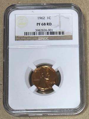 1962 1c Lincoln Cent NGC PF68 RD - Image 1 of 2
