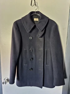 Vintage 40s WW2 WWII US Navy Naval Clothing Factory 10 Button Wool Pea Coat 34 - Picture 1 of 6
