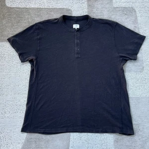 Rag & Bone Henley Shirt Mens XL Black Short Sleeve Cotton - Picture 1 of 12