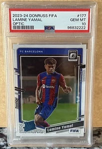 Graded 2023 Panini Donruss Lamine Yamal #177 Optic Rookie RC Soccer Card PSA 10 - Picture 1 of 2