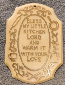 Kunststoff Hängetafel "Segne meinen kleinen Küchenherrn und wärme ihn mit deiner Liebe" - Bild 1 von 3