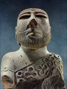 1961 Vintage Print Local Indus Priest King Regal Rich Dress Stone Figure Image - Picture 1 of 3