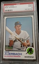 1973 TOPPS #427 RICK AUERBACH MILWAUKEE BREWERS PSA 9 VINTAGE GEM 1/48