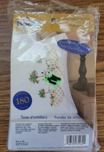Bucilla # 65462 Palm Tree Cross Stitch Pillowcase set of 2 - Picture 1 of 5