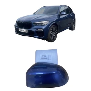 BMW X5 G05 (Genuine New) Left Side Door Mirror Cover Painted Phytonic Blue C1M - Picture 1 of 2