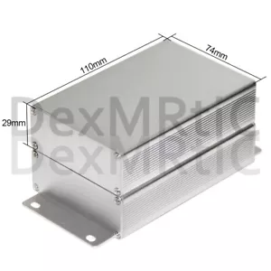 Contenitore in alluminio scatola progetto elettrica scrivania pressofusa fai da te 74*29*110 mm argento - Foto 1 di 8