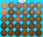 Komplettes Indian Head Penny Set mit 30 Münzen nacheinander datiert 1880-1909 #HC52