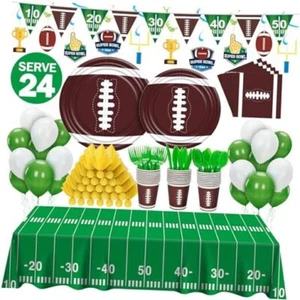 Football Party Decorations 2025, Super Bowl Party Supplies Kit Serve 24, - Picture 1 of 8