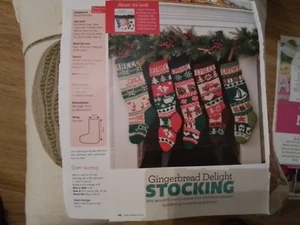 Aran Christmas Knitting Pattern for Xmas Stocking from magazine &(61) - Picture 1 of 2