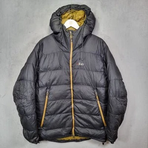 RAB Neutrino Plus Puffer Jacket Mens Medium Black Down Filled Hooded Coat - Picture 1 of 21