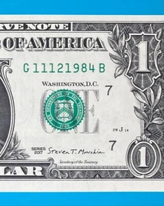 November 12, 1984 / 11 December 1984 : G 11121984 B BIRTHDAY $1 One Dollar Bill - Picture 1 of 3