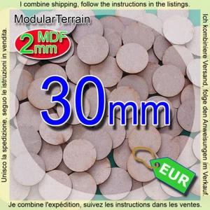 30mm Round Base 2mm MDF Socle Circular War Hammer 40k Infinity Age Of Sigmar - Imagen 1 de 11