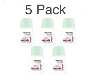 5pack GARNIER MINERAL ACTION CONTROL 72H roll-on deodorant 1.69Fl.Oz | 50 ml - Picture 1 of 2
